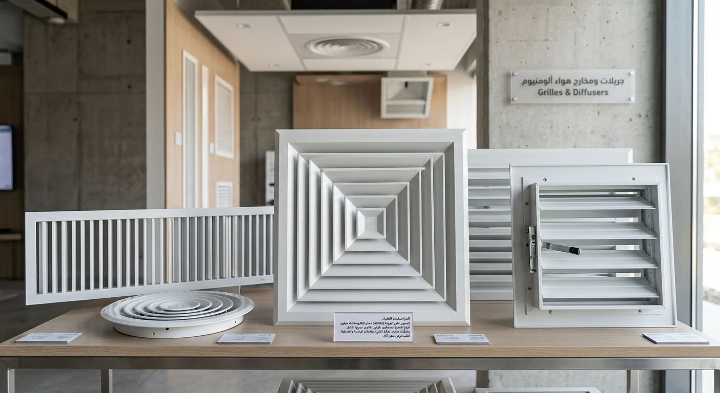 جريلات ومخارج هواء ألومنيوم (Grilles & Diffusers)